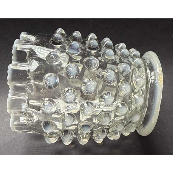 Eapg Elson Glass Opalescent Dewdrop Spooner Footed Ruffled Edge Hobnail White - Picture 5 of 12